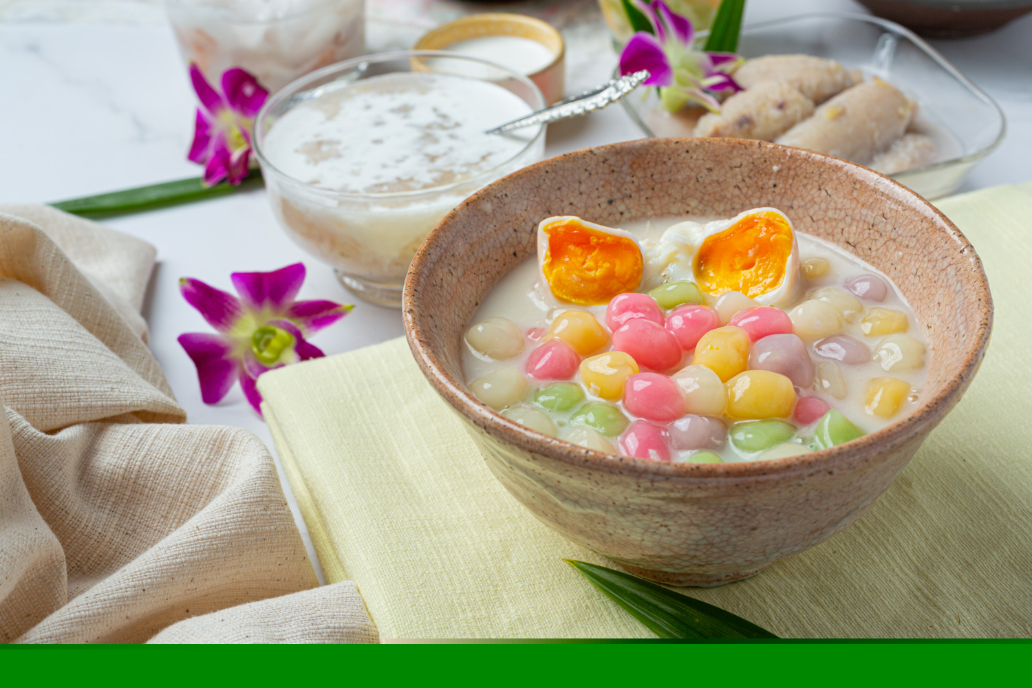 บัวลอยไข่หวาน: เคล็ดลับการทำให้เนื้อนุ่มและหอมกลิ่นใบเตย